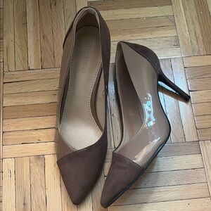 Coutgo Chic Brown Pointed Toe Heels